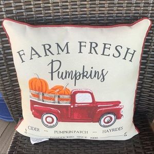 Fall Farm Fresh Pumpkin Truck Pillow